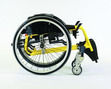 Manual wheelchair Invacare MyOn HC folded backrest yellow ramme