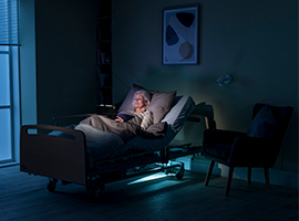 NordBed Optimo90 med lys under sengen invacare, nordbed, seng, regulerbar seng, komfort, brukere, tilbehør, nordbed optimo